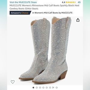 Women’s Rhinestone Mid-calf Cowboy Boots